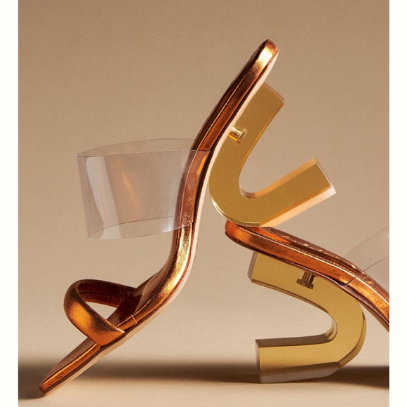 Vicenza Sculptural PVC Heels Anthropologie 37 NEW - Picture 3 of 4